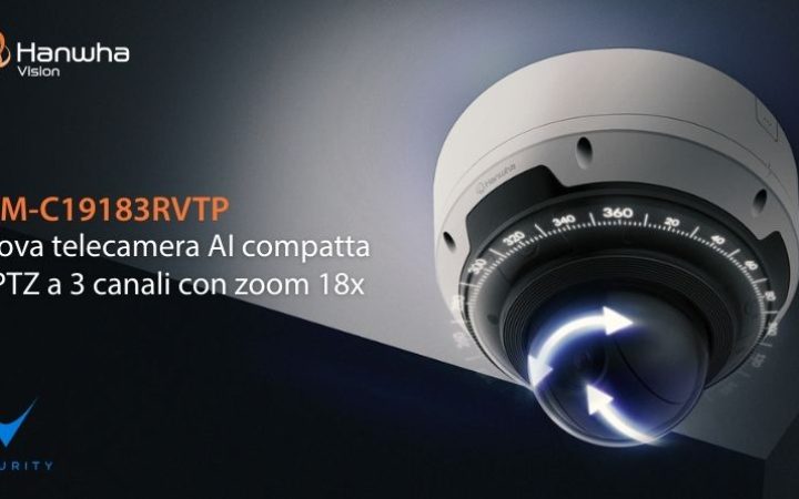 hanwha-vision-nuova-camera-ai-compatta-ir-ptz-a-3-canali